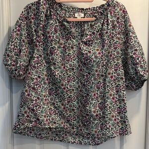 J. Crew Multicolor Floral Blouse